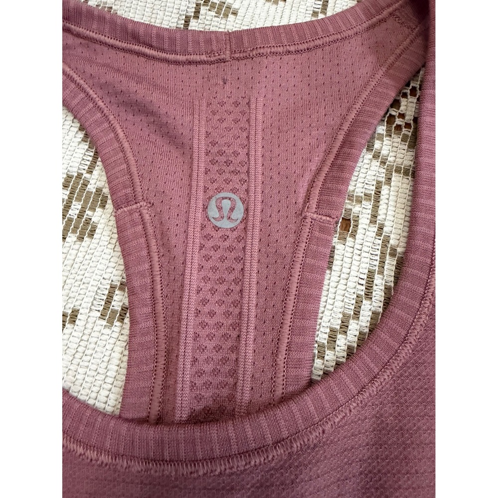 Lululemon Swiftly Tech Racerback Tank Top 2.0 Pink Mauve Run With Heart Womens - Picture 2 of 7